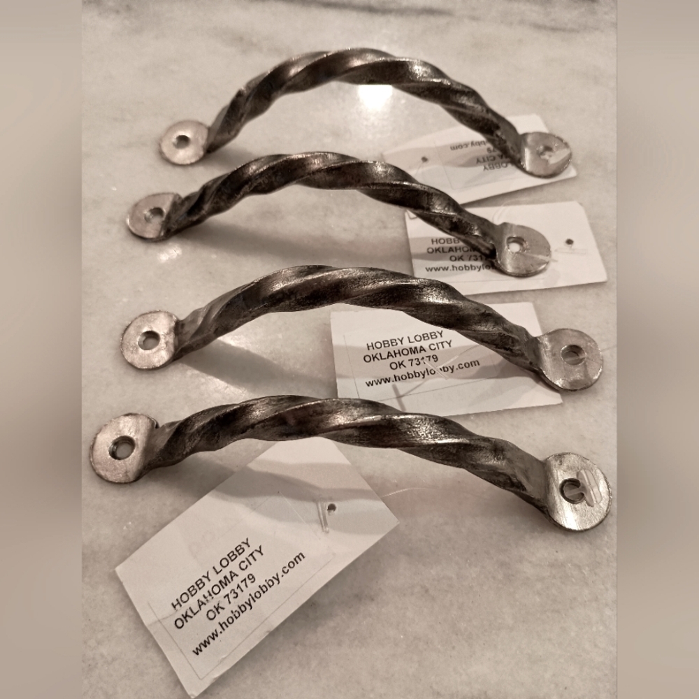 Silver Twisted Metal Drawer Pulls